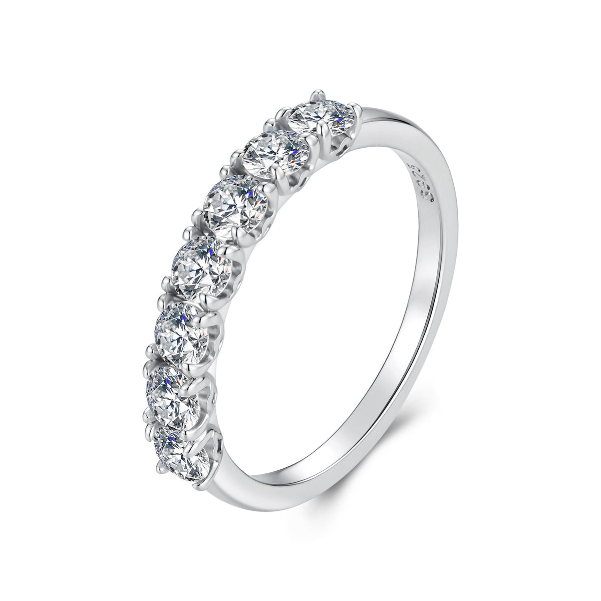925 Sterling Silver White Gold Plated 0.1ct Moissanite Size 6 Ring for Women