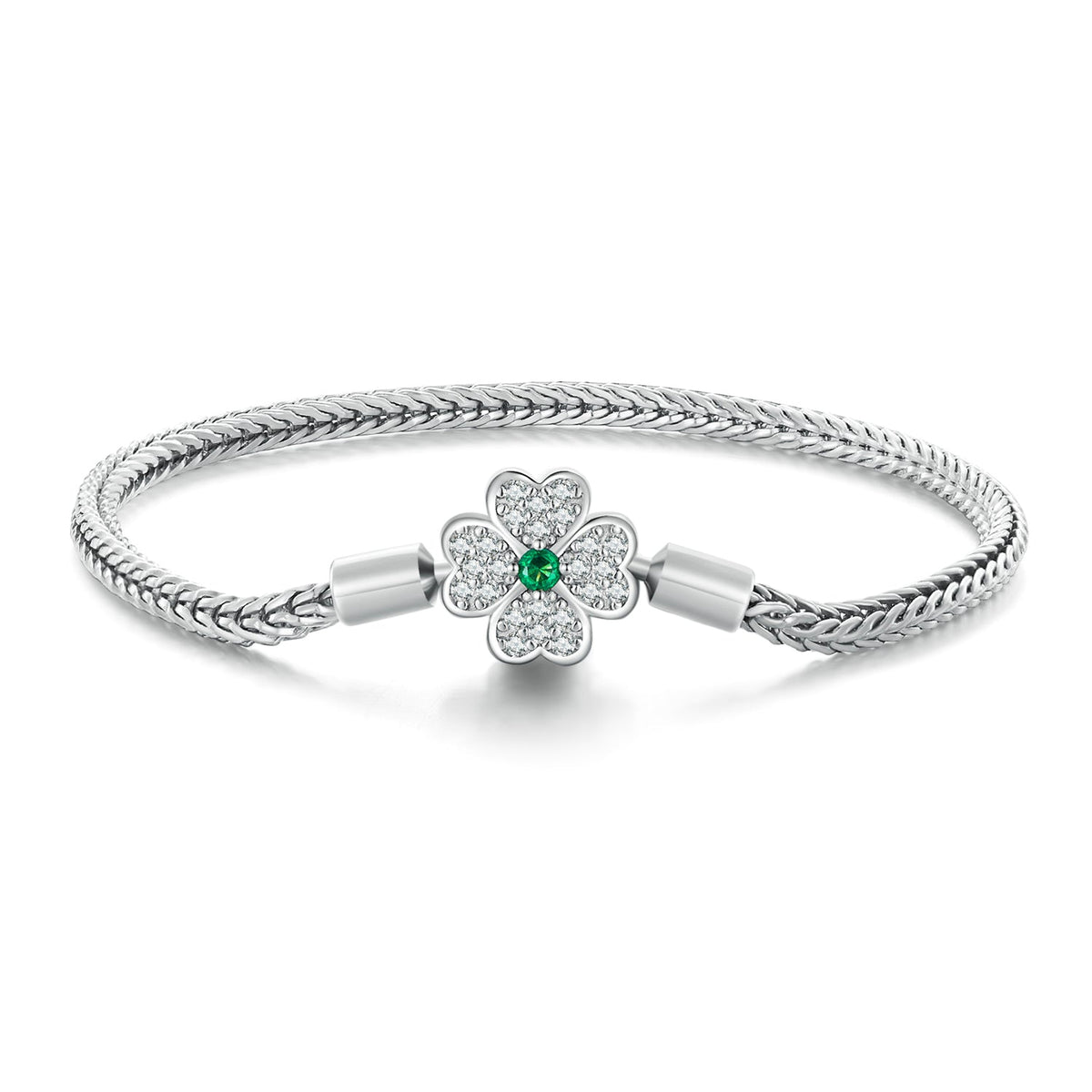 925 Sterling Silver Plated Platinum Bracelet with 3mm Rope for Women