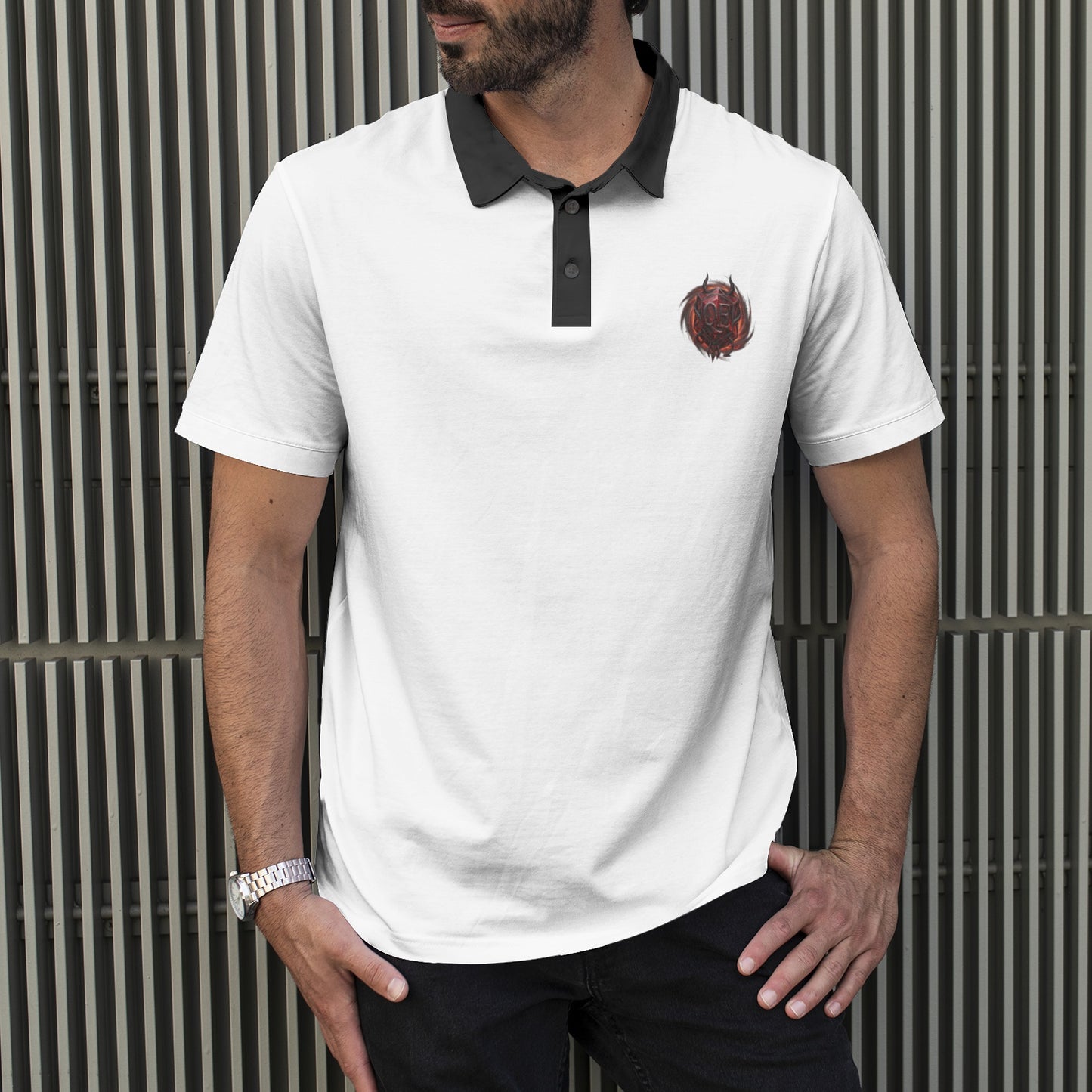 QE Diablo Men's All-Over Print Polo Shirts