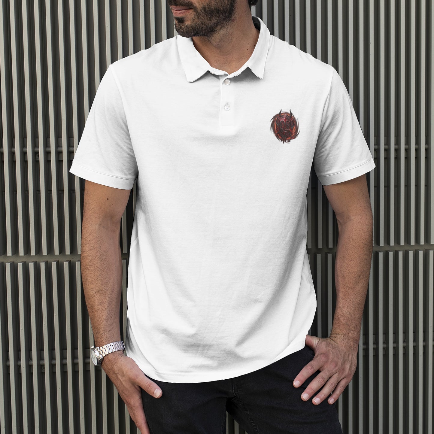 QE Diablo Men's All-Over Print Polo Shirts