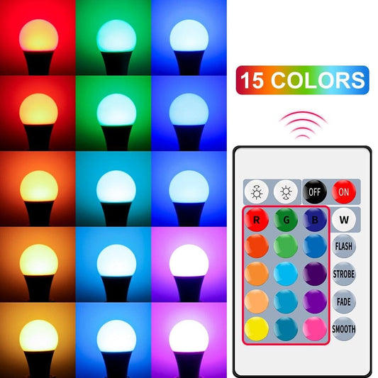 E27 Smart Control Lamp Led RGB Light Dimmable 5W 10W 15W RGBW Led Lamp Colorful Changing Bulb Led Lampada RGBW White Decor Home  RGBW Color Changing Light Bulbs with Remote Control 60W Equivalent, Memory Function Dimmable LED Bulb for Home Decor