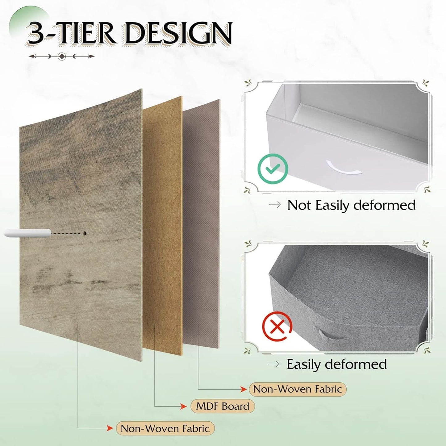 Tall Fabric Dresser Storage Tower 11 Drawer Greige Bedroom