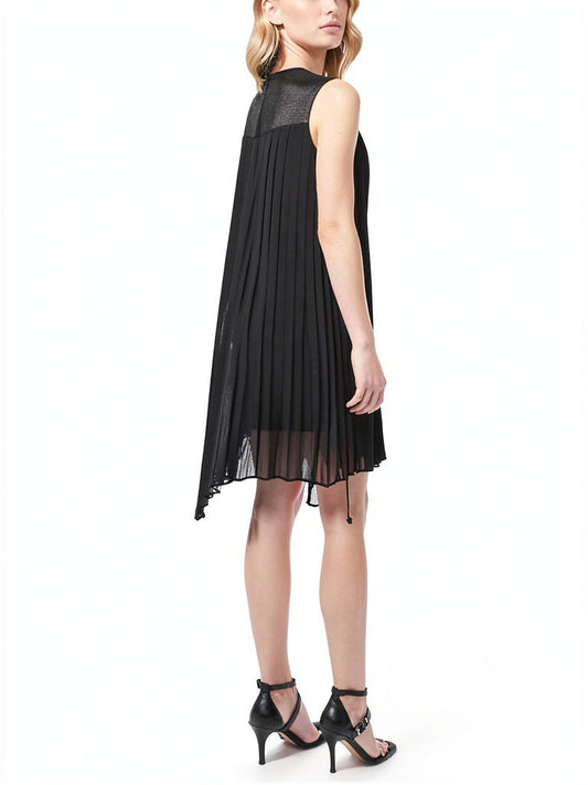 Dkny Mixed-Media Pleated Dress, Size XXS