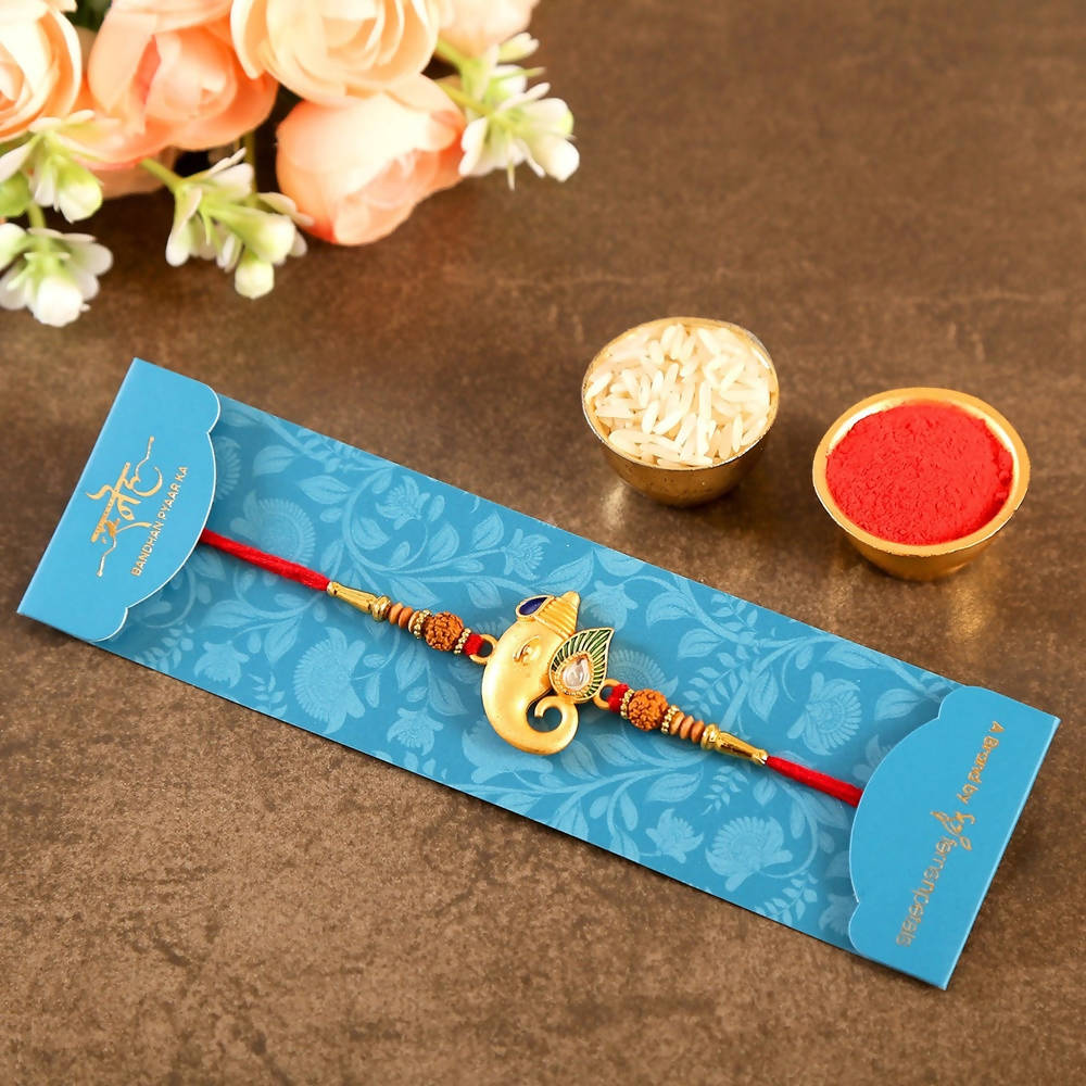 Spiritual Lord Ganesha Rakhi & Healthy Almonds