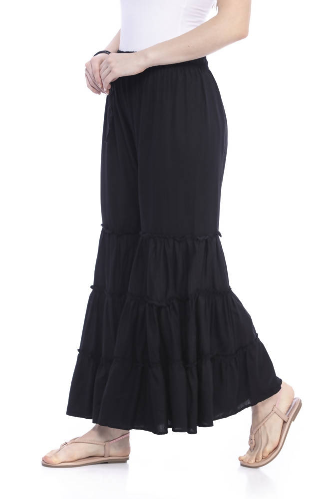 Mominos Fashion Trendy Cotton Black Palazzo