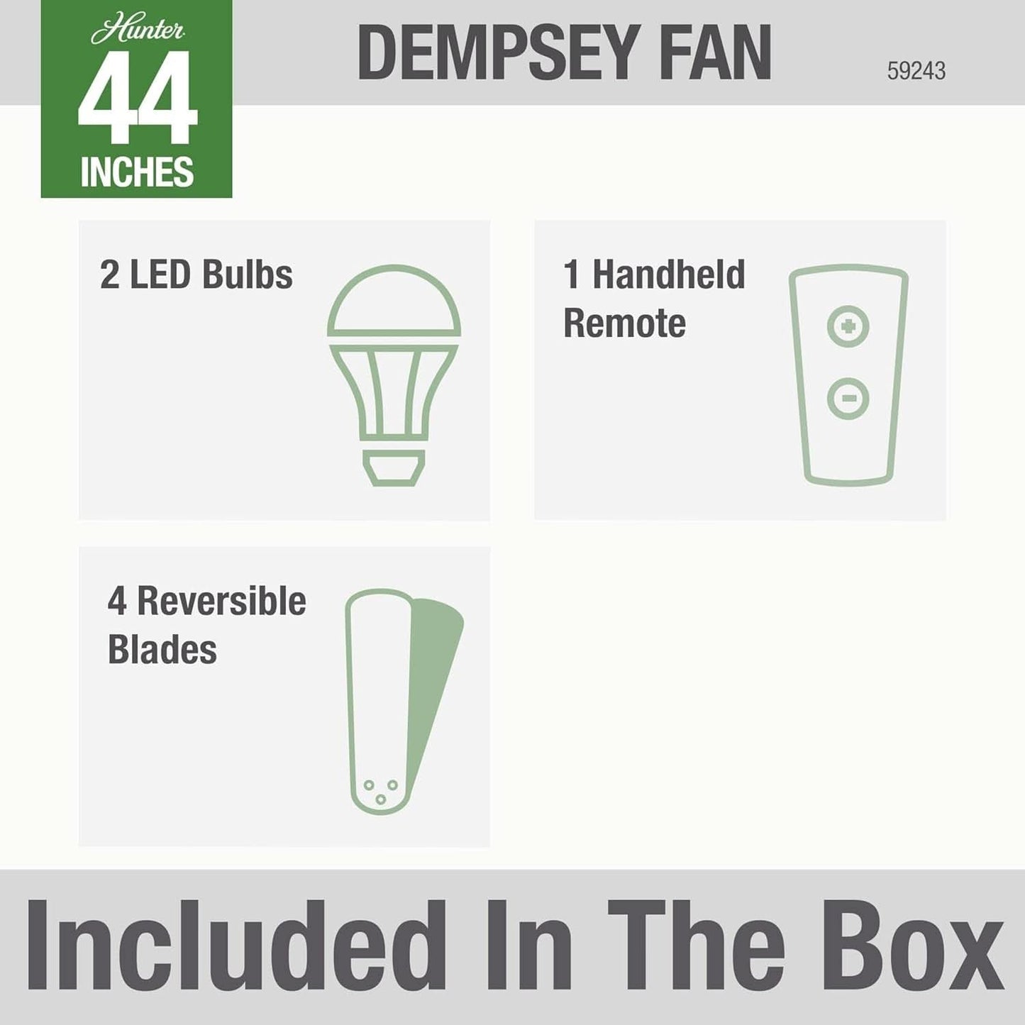 Fan Dempsey 44 Inch Brushed Nickel Ceiling Fan With LED