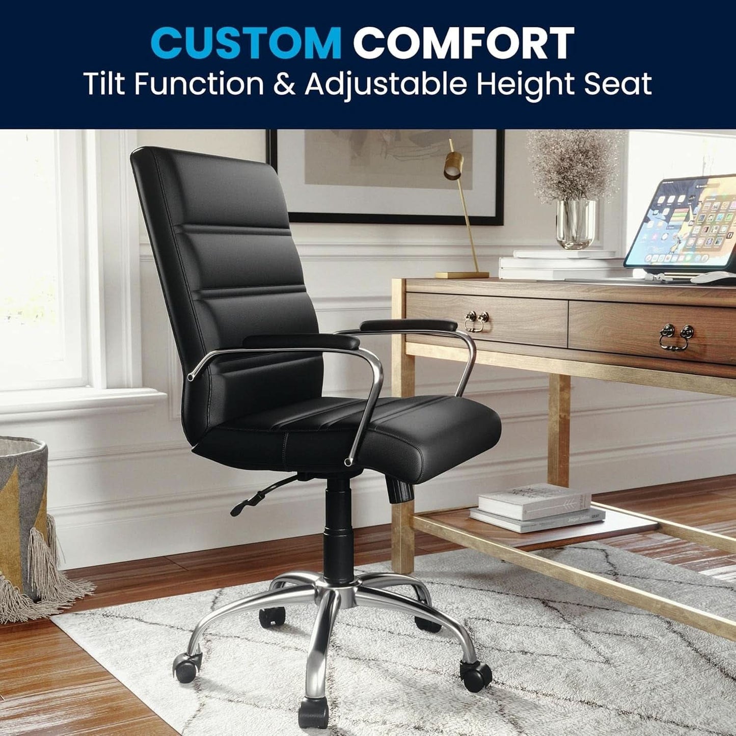 Desk Chair Black Adjustable Office Chair Home Study
