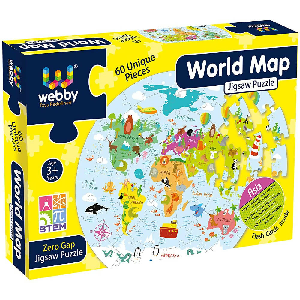 Webby Amazing World Map Jigsaw Floor Puzzle 60 Pcs