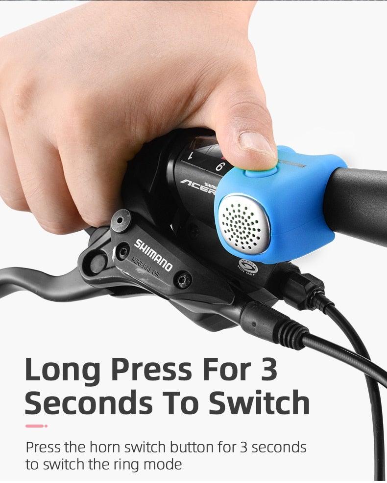 Electric Cycling Bell 90 dB Horn Rainproof  Bicycle Handlebar Silica Gel Shell Ring Bike Bell Bicycle Accessories Electric Cycling Bells Water-Resistant Cycling Bells Horn Loud Bicycle Horns Bicycle Accessories