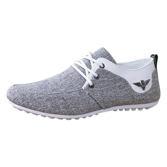 Elegant Casual Lace-Up Linen Cloth Breathable Men's Canvas Shoes