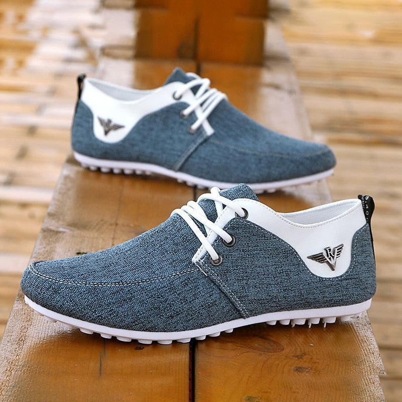 Elegant Casual Lace-Up Linen Cloth Breathable Men's Canvas Shoes
