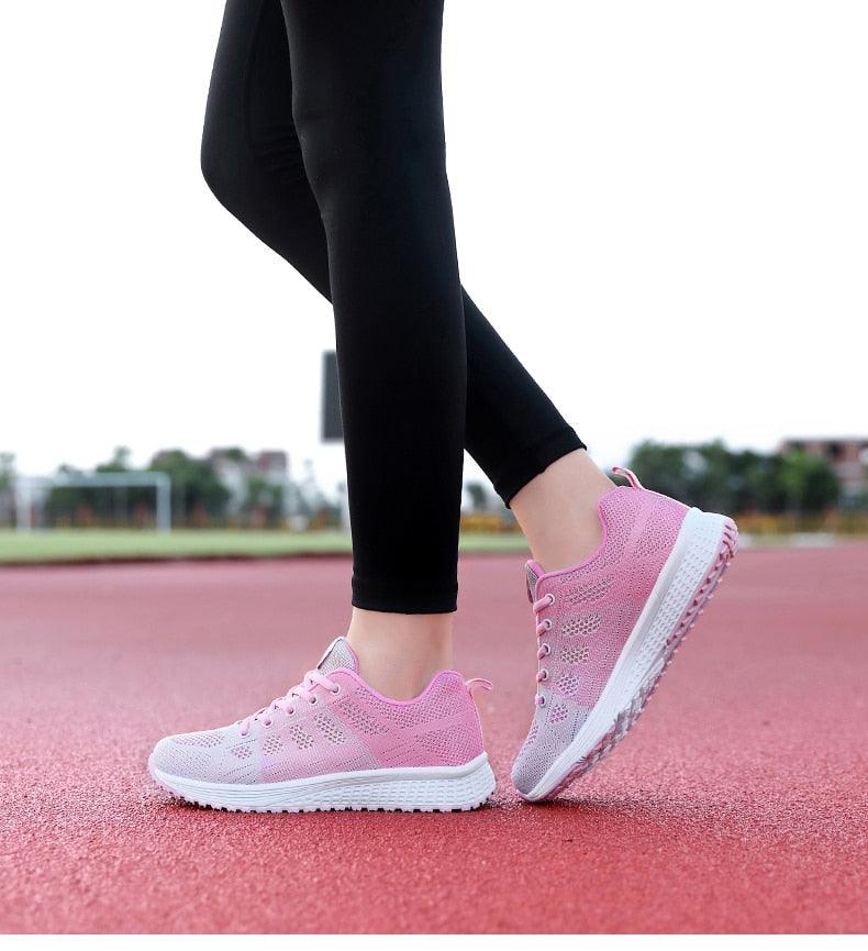 Elegant Sport Women's Summer Lace-Up Mesh Light Breathable Mesh Athletic Sneakers