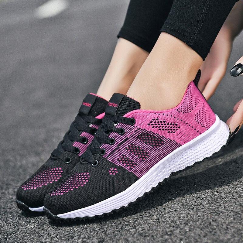 Elegant Sport Women's Summer Lace-Up Mesh Light Breathable Mesh Athletic Sneakers