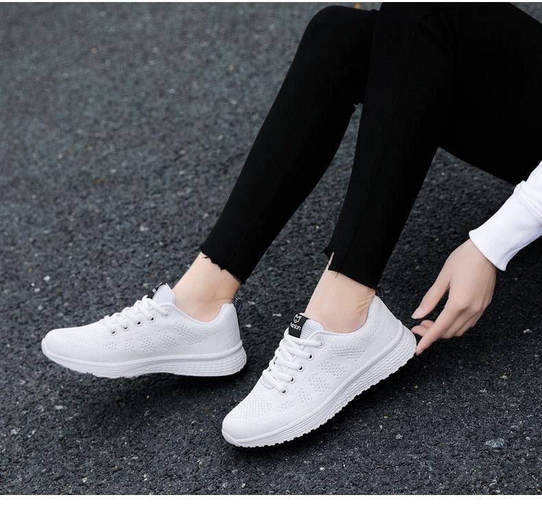 Elegant Sport Women's Summer Lace-Up Mesh Light Breathable Mesh Athletic Sneakers