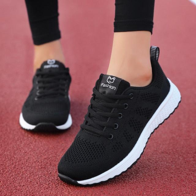 Elegant Sport Women's Summer Lace-Up Mesh Light Breathable Mesh Athletic Sneakers