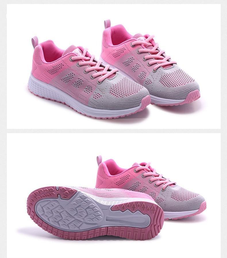 Elegant Sport Women's Summer Lace-Up Mesh Light Breathable Mesh Athletic Sneakers