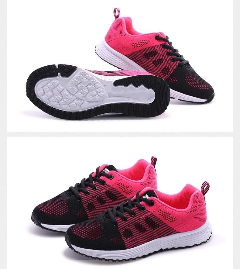 Elegant Sport Women's Summer Lace-Up Mesh Light Breathable Mesh Athletic Sneakers