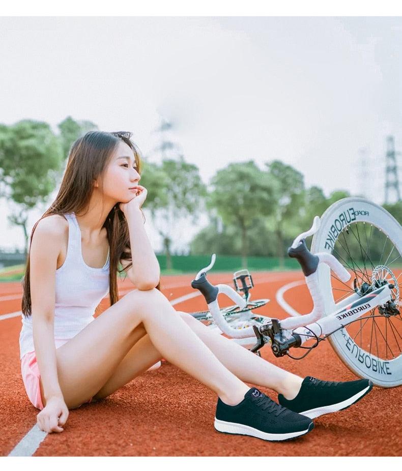 Elegant Sport Women's Summer Lace-Up Mesh Light Breathable Mesh Athletic Sneakers