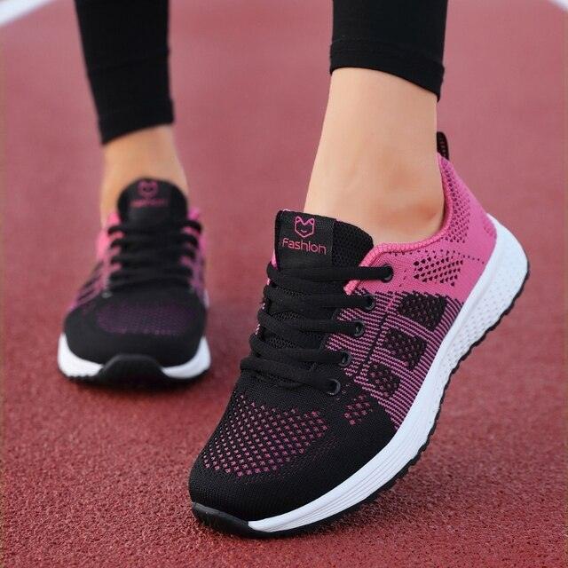Elegant Sport Women's Summer Lace-Up Mesh Light Breathable Mesh Athletic Sneakers