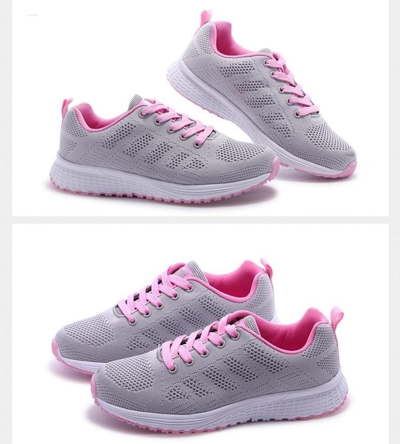 Elegant Sport Women's Summer Lace-Up Mesh Light Breathable Mesh Athletic Sneakers
