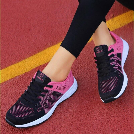 Elegant Sport Women's Summer Lace-Up Mesh Light Breathable Mesh Athletic Sneakers