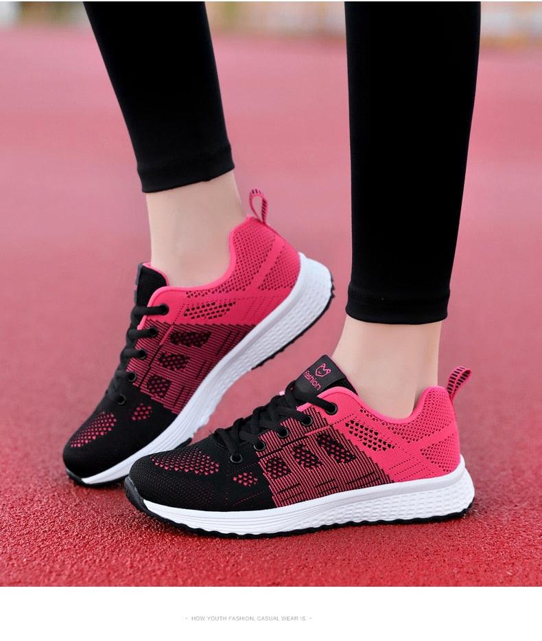 Elegant Sport Women's Summer Lace-Up Mesh Light Breathable Mesh Athletic Sneakers