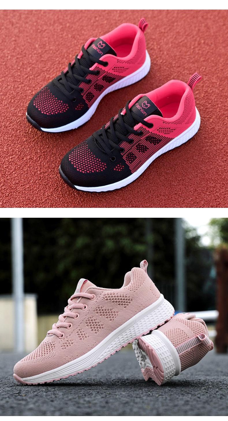 Elegant Sport Women's Summer Lace-Up Mesh Light Breathable Mesh Athletic Sneakers