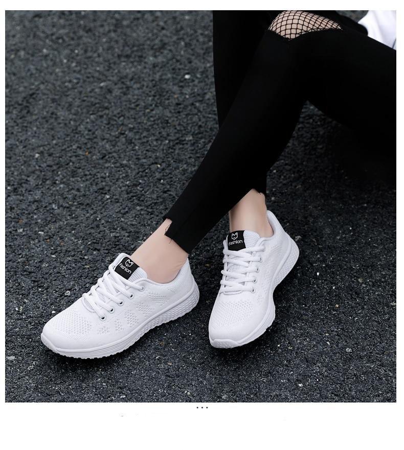 Elegant Sport Women's Summer Lace-Up Mesh Light Breathable Mesh Athletic Sneakers