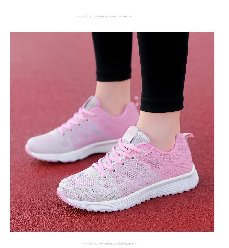 Elegant Sport Women's Summer Lace-Up Mesh Light Breathable Mesh Athletic Sneakers