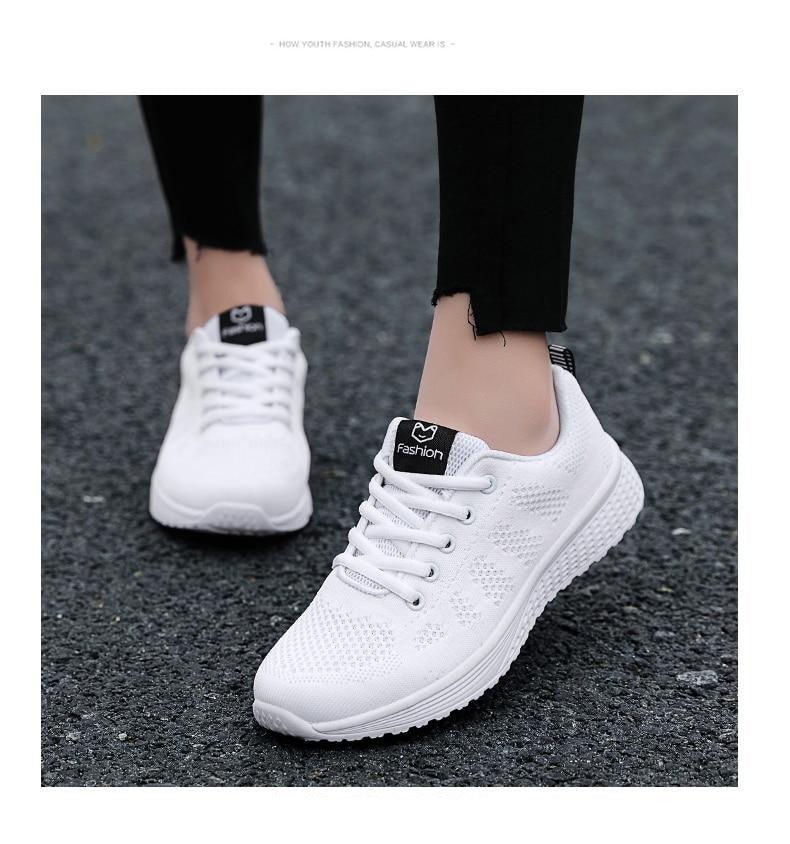 Elegant Sport Women's Summer Lace-Up Mesh Light Breathable Mesh Athletic Sneakers