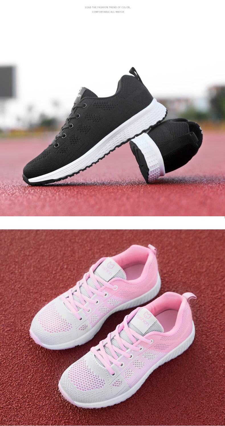 Elegant Sport Women's Summer Lace-Up Mesh Light Breathable Mesh Athletic Sneakers