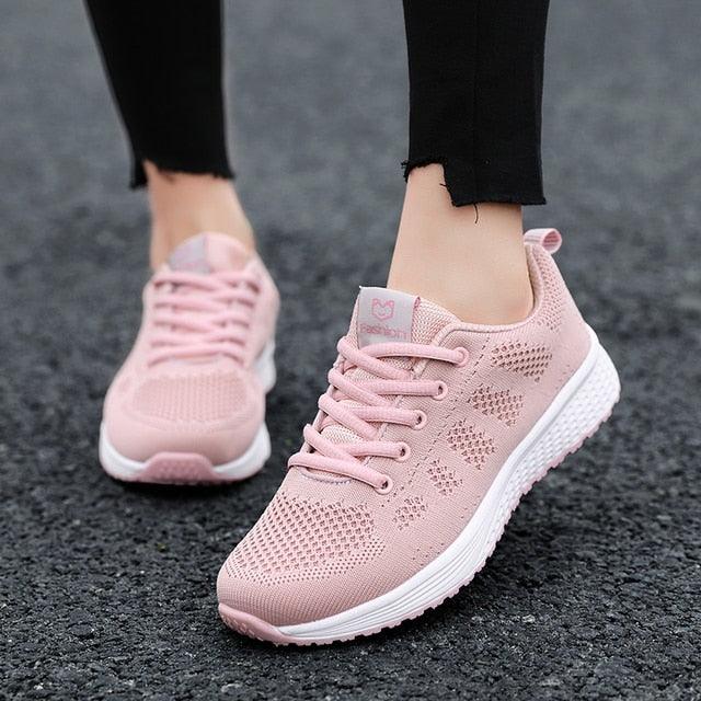 Elegant Sport Women's Summer Lace-Up Mesh Light Breathable Mesh Athletic Sneakers