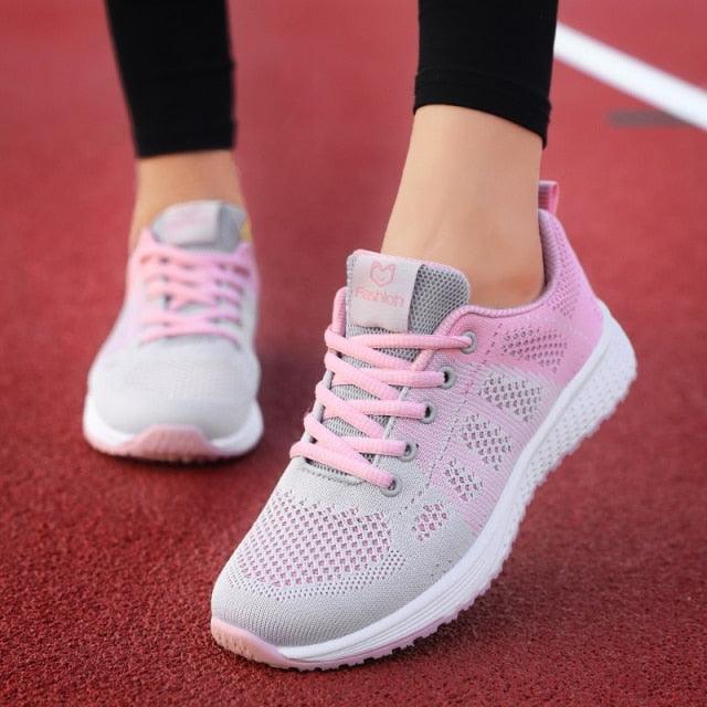 Elegant Sport Women's Summer Lace-Up Mesh Light Breathable Mesh Athletic Sneakers
