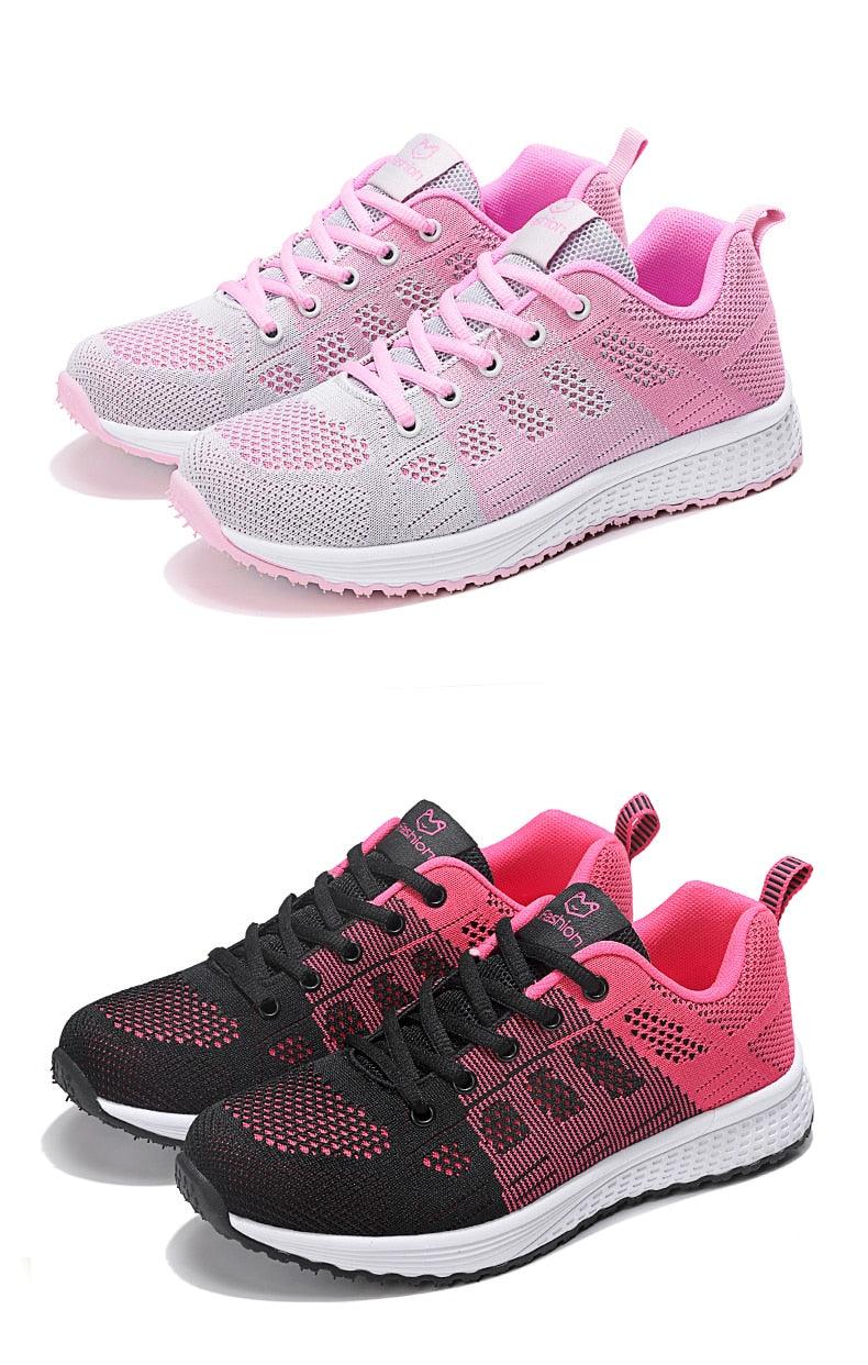 Elegant Sport Women's Summer Lace-Up Mesh Light Breathable Mesh Athletic Sneakers