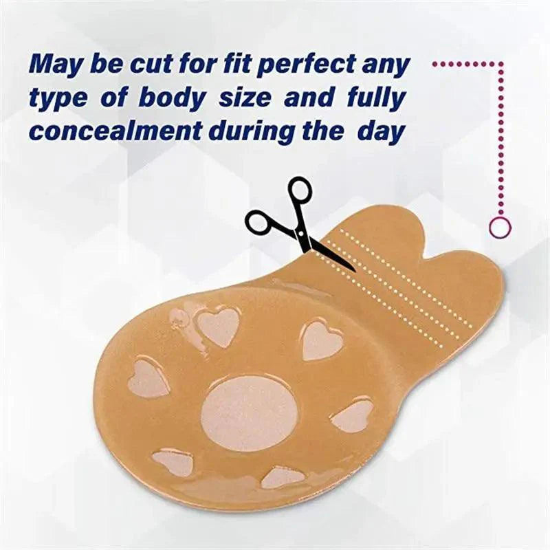 Elegant Women's Invisible Bra Super Push Up Seamless Self-Adhesive Sticky Wedding Party Front Strapless 8 10 12.5cm Cup Fly Bras