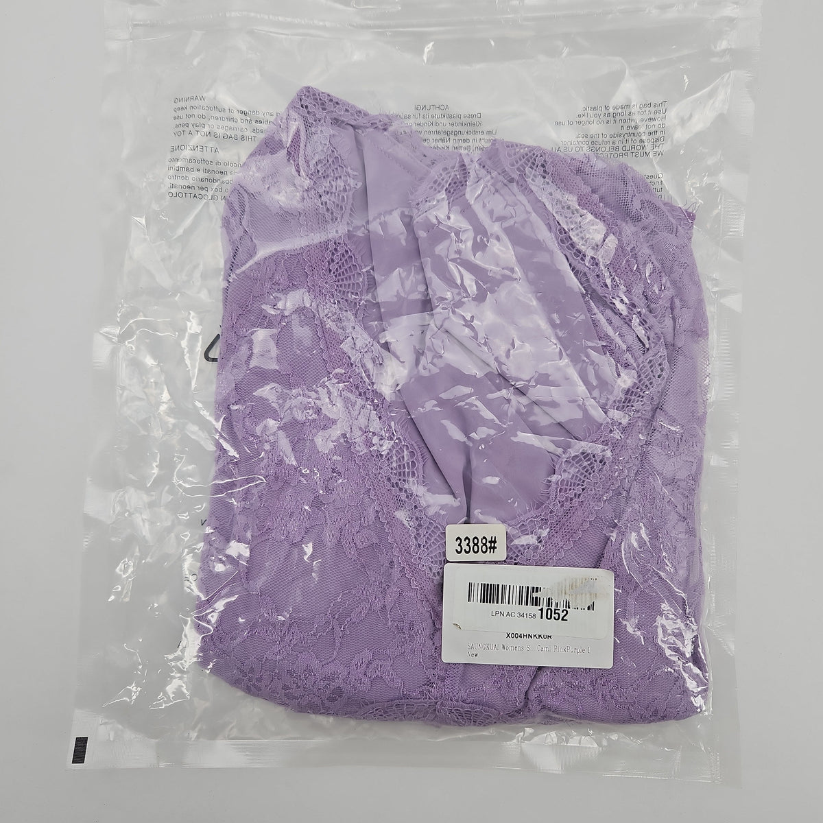 SAUNGKUAI Women's Lace Cami Pink-Purple Size L