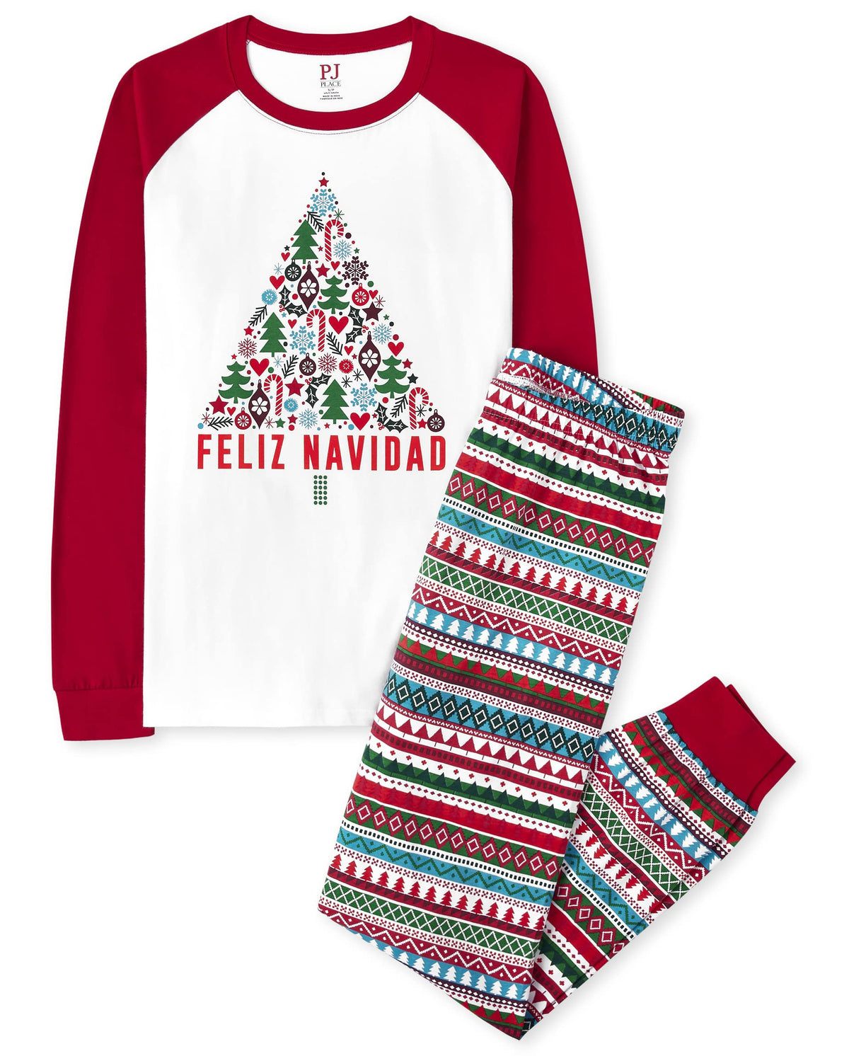 The Children's Place Feliz Navidad Christmas Pajama Set, Adult XS