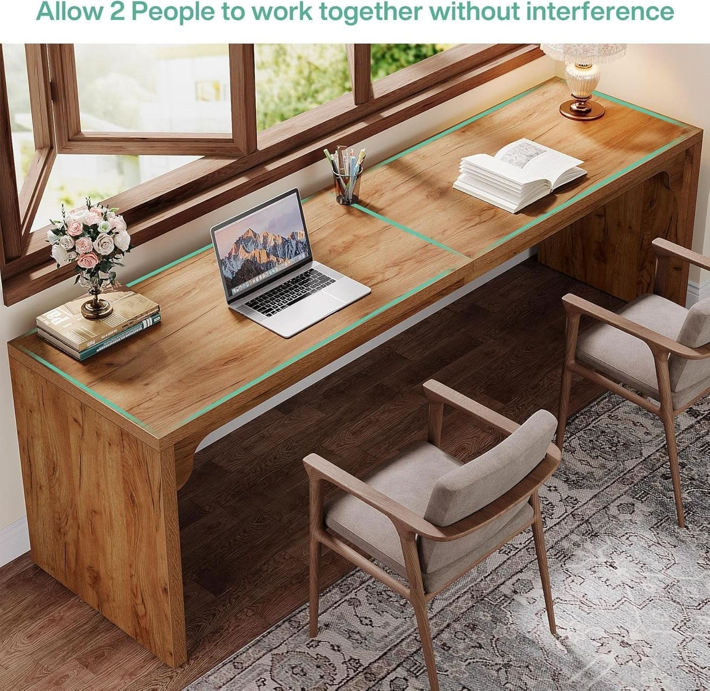 Extra Long Wooden Computer Desk for Home Office