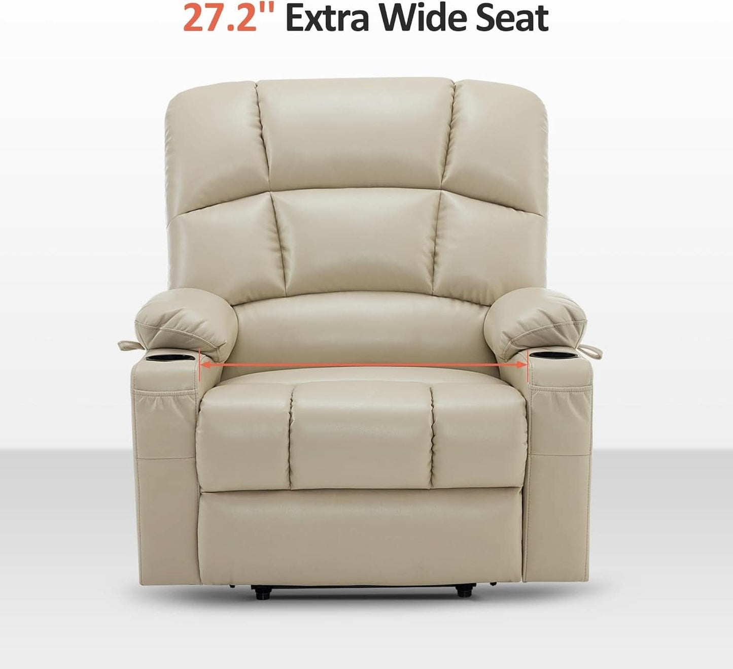 Medium Wide Power Lift Recliner Chair With Massage