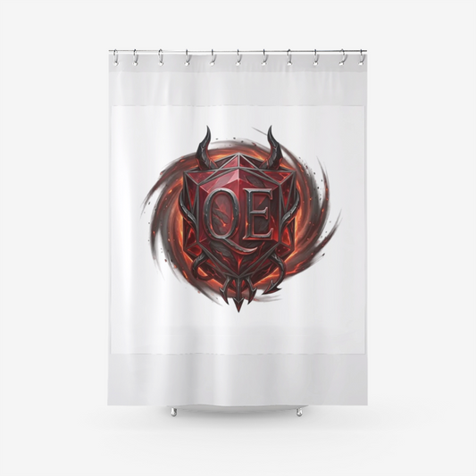 QE Diablo Textured Fabric Shower Curtain Printed Bathroom Curtains