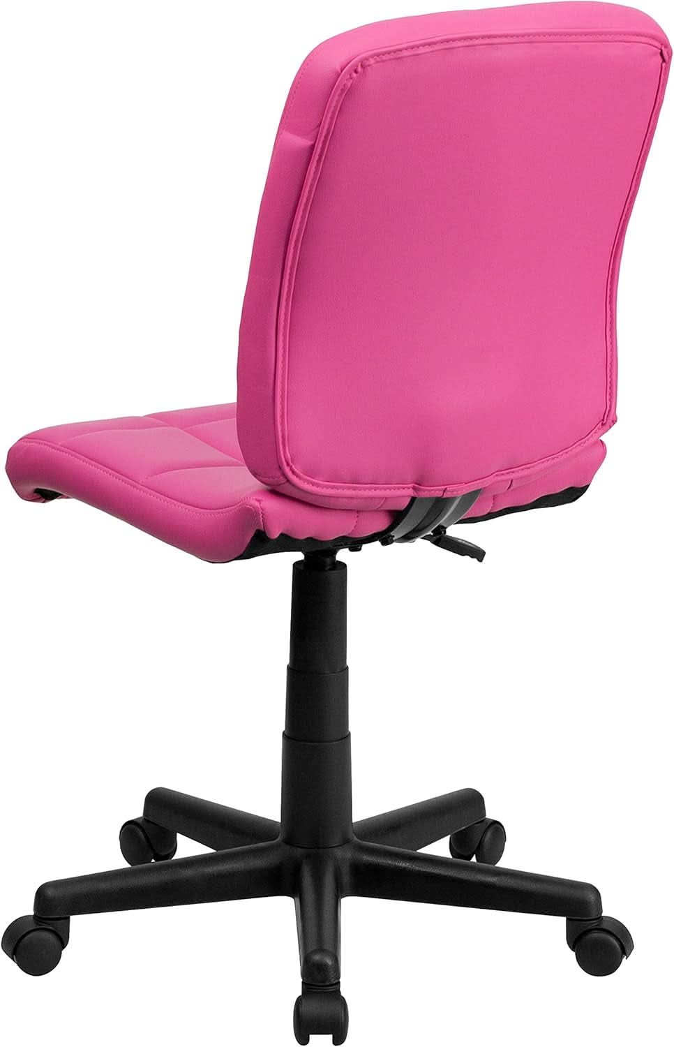 Clayton Pink Quilted Vinyl Mid-Back Swivel Office Chair