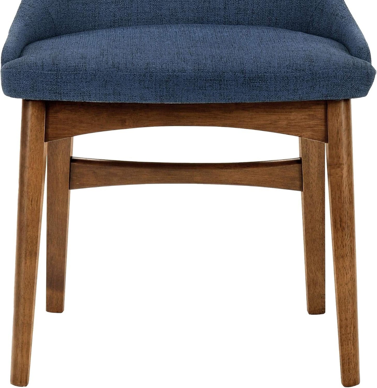 Azalea Blue Fabric and Walnut Wood Dining Chairs Set of 2