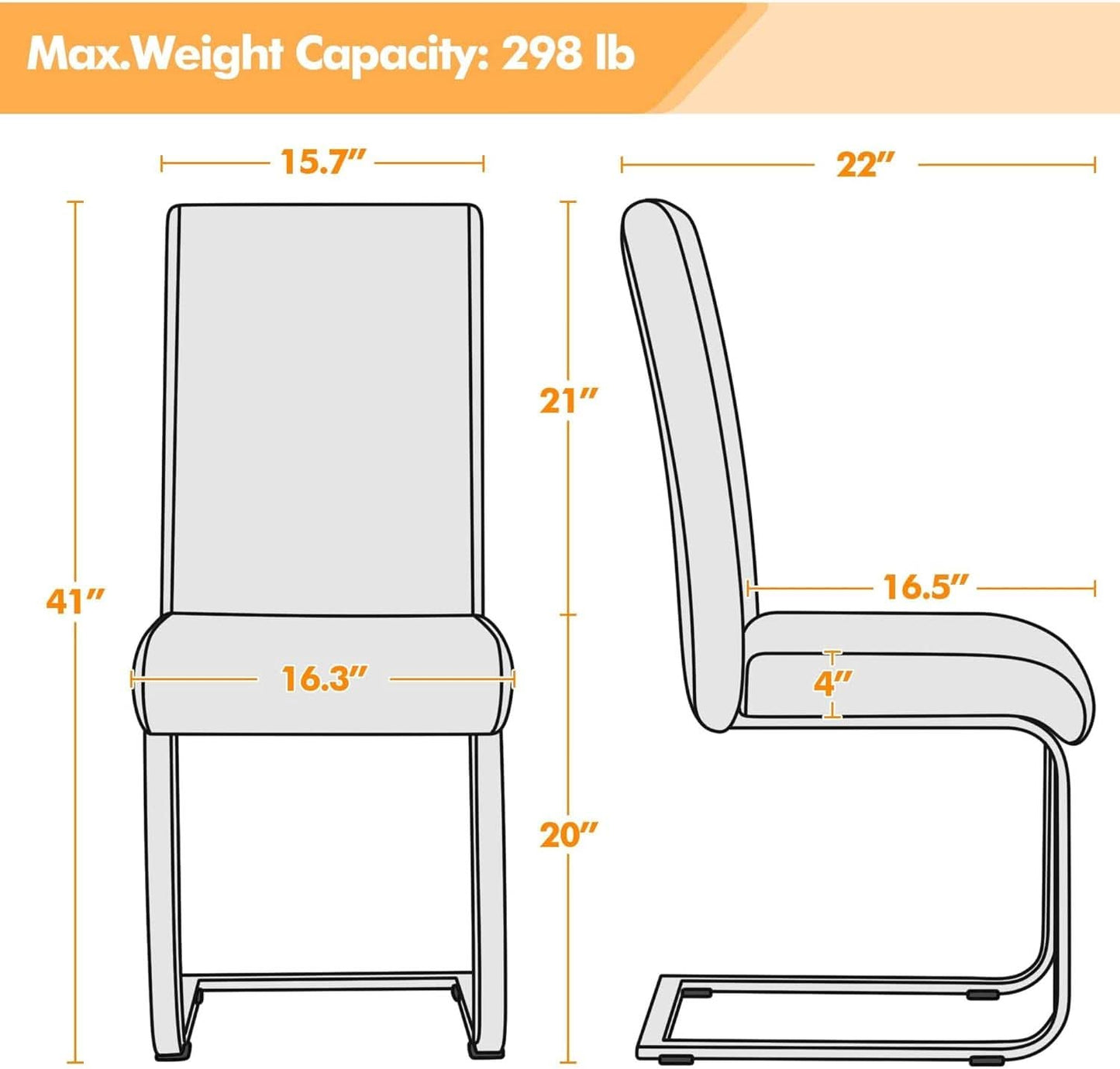 Leather Upholstered Dining Chairs Set Of 2 With Metal Legs Black