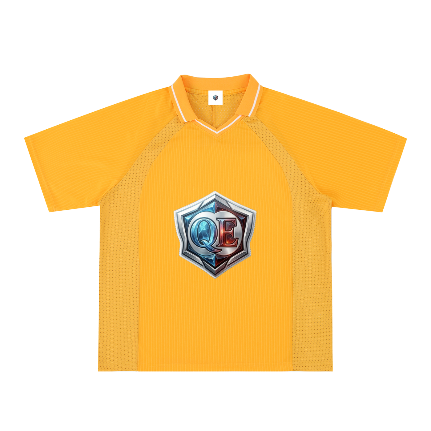 QE Shield Striped V-Neck Soccer Jersey