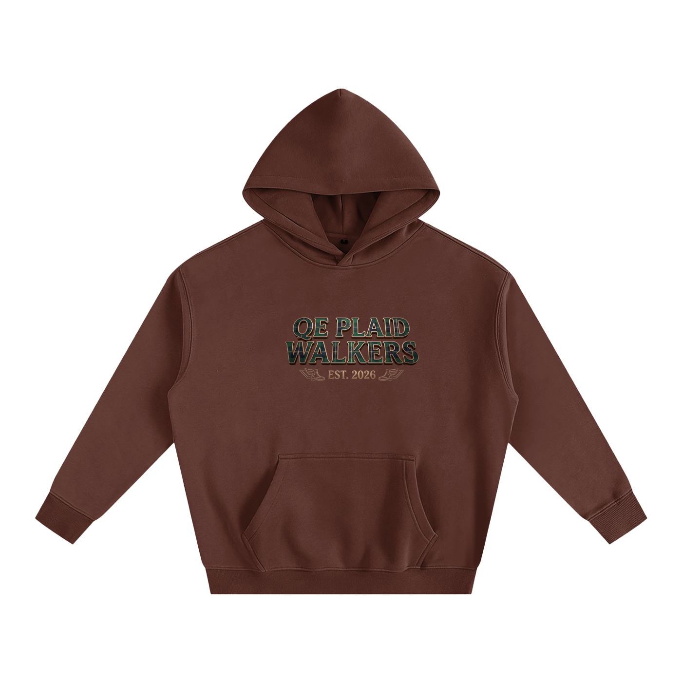 QE Plaid Walkers Oversize Fleeced Hoodie