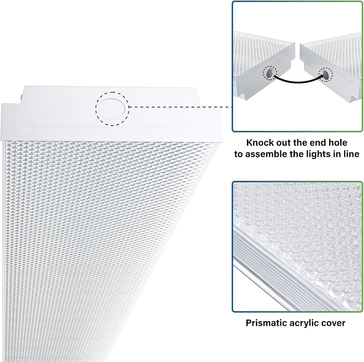 4Ft LED Wraparound Shop Lights 6000K 4400 Lumens 4 Pack