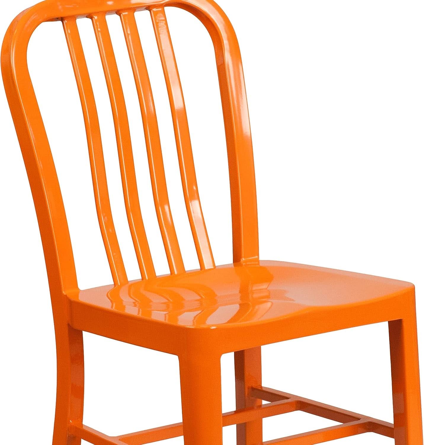 Orange Metal Indoor Outdoor Chair 2 Pack Commercial Grade