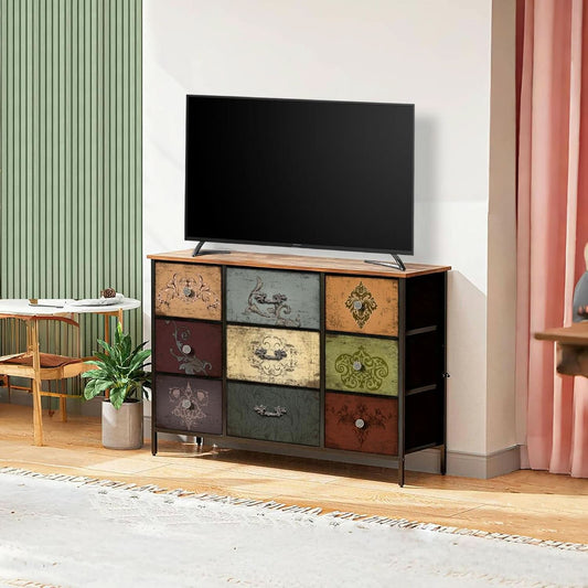 Premium 9-Drawer Dresser With Extra-Large TV Stand