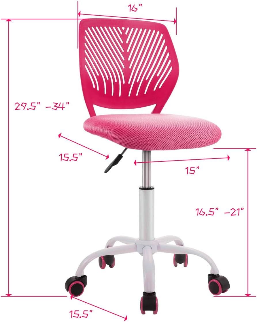 Kids Desk Chair Adjustable Height With Lumbar Support Rose