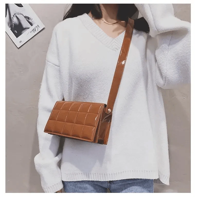Fabulous Luxury Shoulder Bag Shiny Pu Leather Crossbody Bags For Women Small Flap Handbag Designer Female Messenger Bags